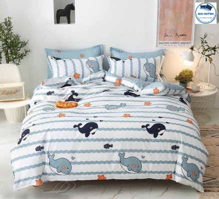 Chăn drap cotton satin cotton hàn quốc 04